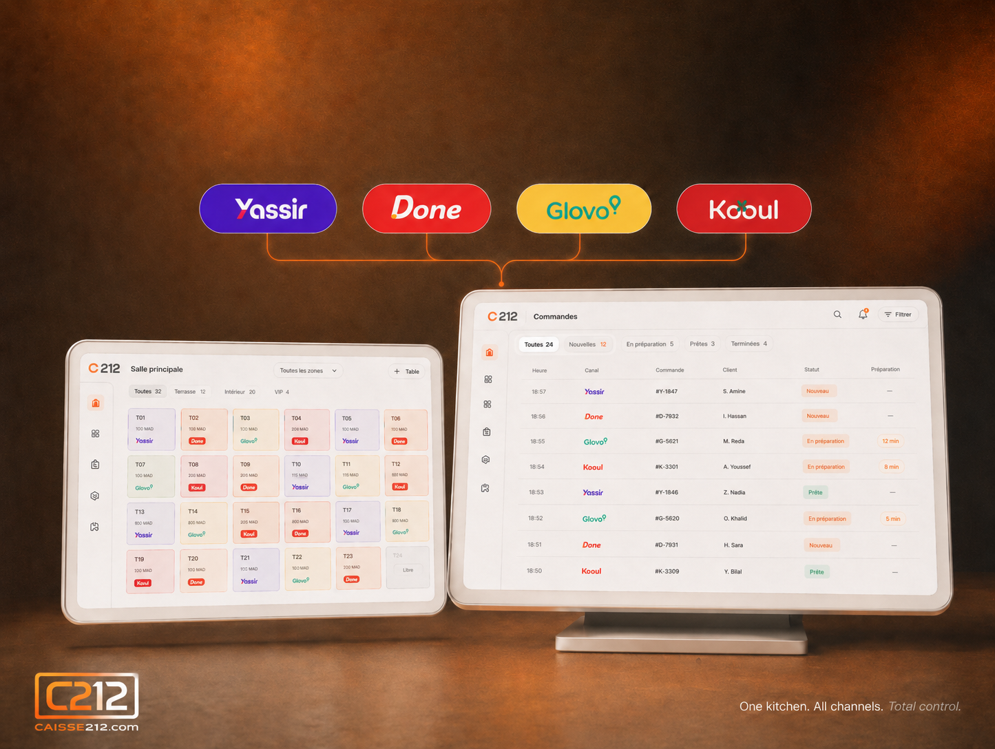 Kitchen Display System KDS intégré au système de caisse POS pour restaurants et livraison au Maroc