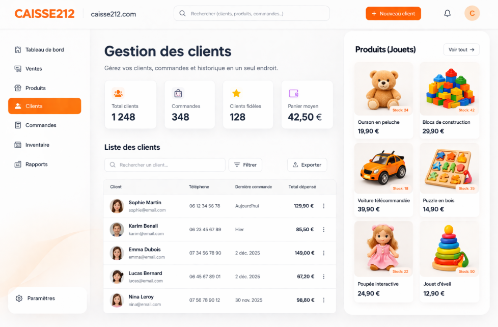 Système de caisse multi-sites pour franchise